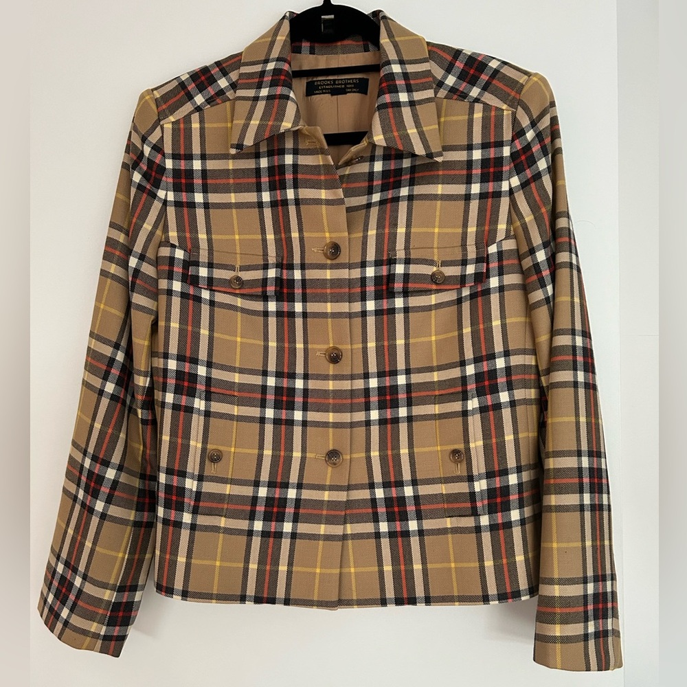 Brooks Brothers Plaid Wool Blazer Women’s Size 8